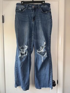 Judy Blue Denim Jean Stretch Straight Leg Distressed Destroyed Plus Size 16W